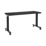 5_ft._Wide_Pneumatic_Height_Adjustable_Table_with_Locking_Black_Casters,_Black_Steel_Frame_and_Black_Laminate_Top_Main_Image