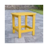 Charlestown All Weather Poly Resin Wood Adirondack Side Table in Yellow