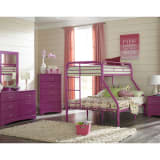 Sutton Collection Twin over Full Bunkbed in Raspberry
