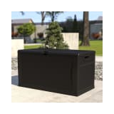 120 Gallon Plastic Deck Box Outdoor Waterproof Storage Box for Patio Cushions Garden Tools and Pool Toys Black