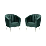 Rosemont Accent Chair in Green and Gold (Set of 2)