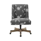 Drury Collection Gray Embroidered Office Chair