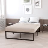 14 Inch Metal Platform Bed Frame with 12 Inch Memory Foam Pocket Spring Mattress in a Box (No Box Spring Required) - King