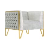 Vector Accent Chair in Grey and Gold