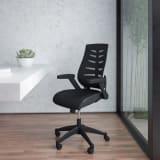 High Back Designer Black Mesh Executive Swivel Ergonomic Office Chair with Height Adjustable Flip-Up Arms - BLZP809BKGG