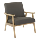 Weldon Chair in Klein Charcoal fabric with Brushed Finished Frame