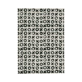 Maybell Collection Ivory & Black Washable Rug (3' x 5')