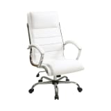 Executive_Chair_with_thick_padded_White_faux_leather_seat_Main_Image