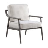 Samuel Armchair in Linen Fabric with Grey Brushed Wood Frame K/D