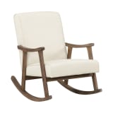 Gainsborough Rocker in Linen Fabric with Brushed Brown Finish Frame