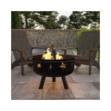 29" Round Wood Burning Firepit with Mesh Spark Screen