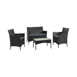 Imperia Patio 4-Person Conversation Set with Coffee Table with Grey Cushions