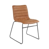 Halo Stacking Chair in Sand Faux Leather with Black Base 2/CTN