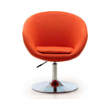 Hopper Swivel Adjustable Height Chair in Orange and Polished Chrome