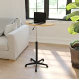Maple Sit to Stand Mobile Laptop Computer Desk