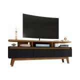 Yonkers 70.86" TV Stand in Black and Cinnamon