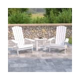2 Pack Charlestown All Weather Poly Resin Folding Adirondack Chair with Side Table