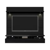 Cabrini 1.8 Floating Wall Theater Entertainment Center in Black Gloss and Black Matte