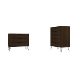 Rockefeller 5-Drawer and 3-Drawer Brown Dresser Set