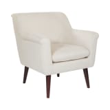 Dane Accent Chair in Wheat fabric with a Dark Coffee Finish Legs