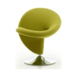 Curl Swivel Accent Chair in Green and Polished Chrome