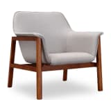 Miller Accent Chair in Grey and Walnut