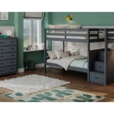 Sawyer Collection Grey Twin over Twin Bunkbed