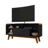 Camberly 53.54" TV Stand in Matte Black and Cinnamon
