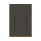 Gramercy 2-Section Wardrobe Closet in Nature and Textured Grey