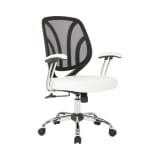 Screen_Back_Chair_with_Chrome_Padded_Arms_and_Dual_Wheel_Carpet_Casters_in_White_Faux_Leather_Main_Image