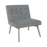 Sadie Chair in Charcoal Fabric and Grey Legs