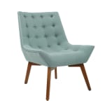Shelly Tufted Chair in Sea Fabric with Coffee Legs K/D