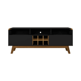 Camberly 62.99" TV Stand in Matte Black and Cinnamon