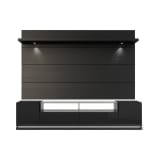 Vanderbilt TV Stand and Cabrini 2.2 Floating Wall TV Panel in Black Gloss and Black Matte