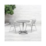 31.5'' Round Aluminum Indoor Outdoor Table with Base