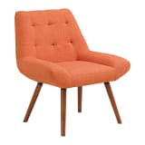 Calico Accent Chair in Tangerine Fabric with Amber Legs