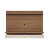 City 2.2 Floating Wall Theater Entertainment Center in Maple Cream and Off White