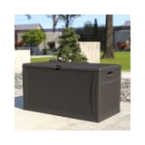120 Gallon Plastic Deck Box Outdoor Waterproof Storage Box for Patio Cushions Garden Tools and Pool Toys Gray