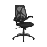 High Back Black Mesh Executive Swivel Ergonomic Office Chair with Adjustable Lumbar, 2-Paddle Control and Flip-Up Arms