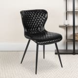 4 Pack Bristol Contemporary Upholstered Chair in Black Vinyl - 4LF907ABLKGG