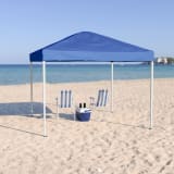 10'x10' Blue Outdoor Pop Up Event Slanted Leg Canopy Tent with Carry Bag