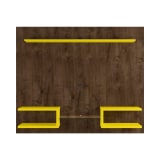 Plaza 64.25" Floating Entertainment Center in Rustic Brown and Yellow
