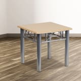 Natural Laminate End Table with Silver Steel Frame - JB6ENDNATGG
