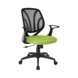 Screen_Back_Chair_with_Green_Mesh,_Flip_Arms,_and_Silver_Accents_Main_Image
