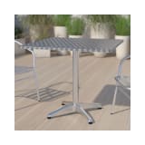 31.5'' Square Aluminum Indoor Outdoor Table with Base