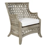 Kona Chair with Cream Cushion and Grey Washed Rattan Frame