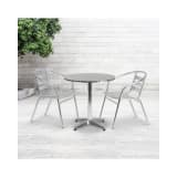 27.5'' Round Aluminum Indoor Outdoor Table with Base