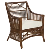 Maui Chair with Cream Cushion and Brown Washed Rattan Frame