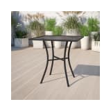 Commercial Grade 28" Square Black Indoor Outdoor Steel Patio Table