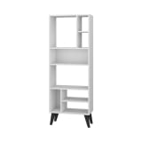 Warren Tall Bookcase 1.0  in White with Black Feet